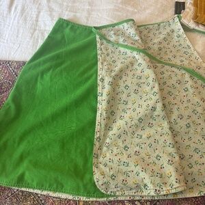 Vintage wrap skirt, Kelli, green and floral pattern, size 10